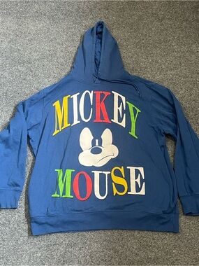 Disney Mickey Mouse Hoodie, Unisex, Blue, XL